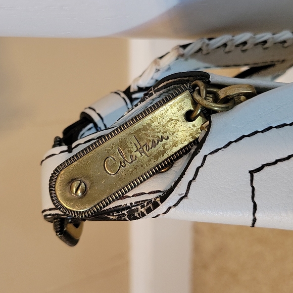 Cole Haan Off White Pebbled Leather Hobo Purse - Picture 8 of 11